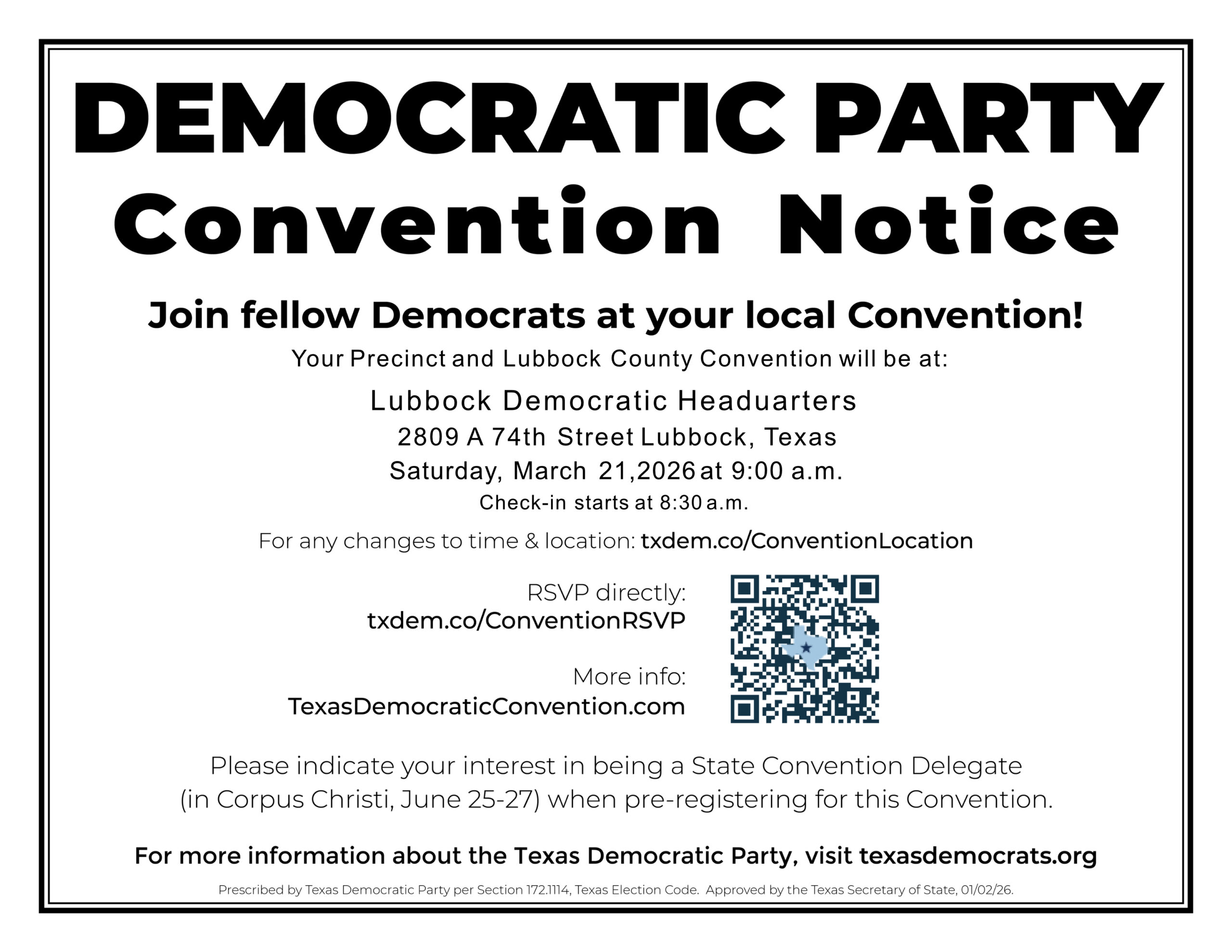 Democratic Party Convention Notice