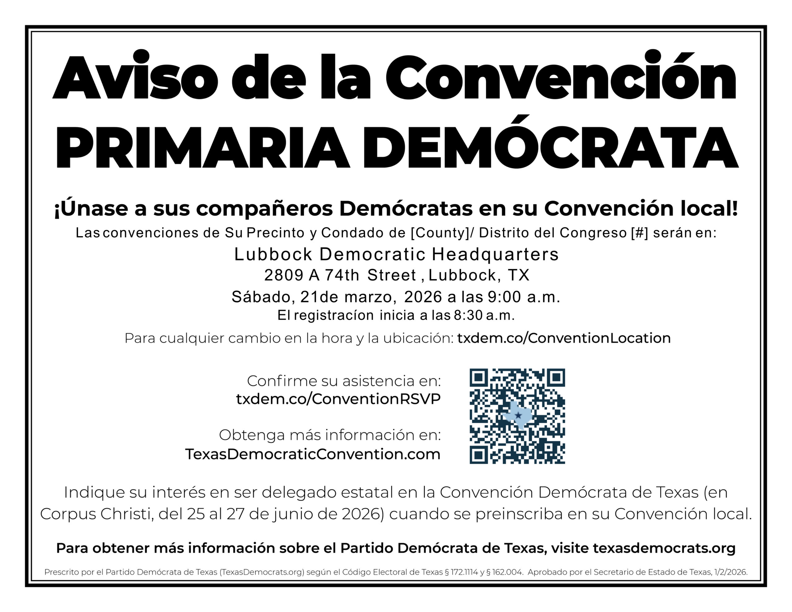 Democratic Party Convention Notice